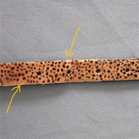AL&C Cheetah Print Pony Hair Leather Belt - Picture 5 of 6